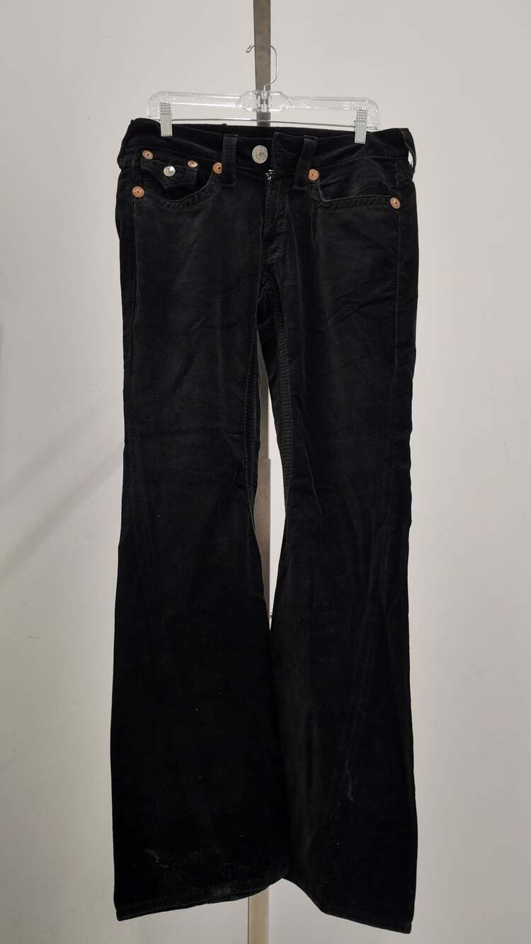 True Religion "Joey Big T" Men’s Corduroy Flare Jeans – Black (Size 32)